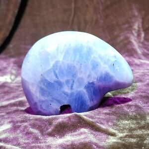 Hand Carved Blue Calcite Crystal Bear Fetish